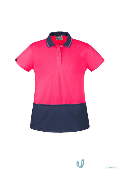 Shop Vis Basic Syzmik Women’s Fit lightweight short sleeve Two-tone Polo Shirt for women
