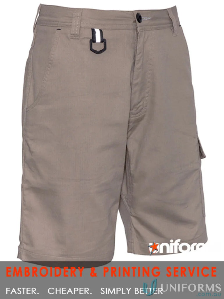 Syzmic Womens Rugged Cooling Vented Shorts in khaki cargo style for outdoor wear
