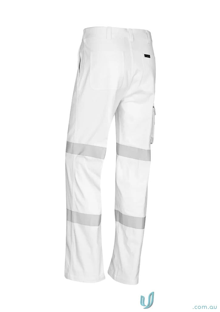 White work pants with reflective stripes from Syzmik Men’s Bio Motion Taped collection