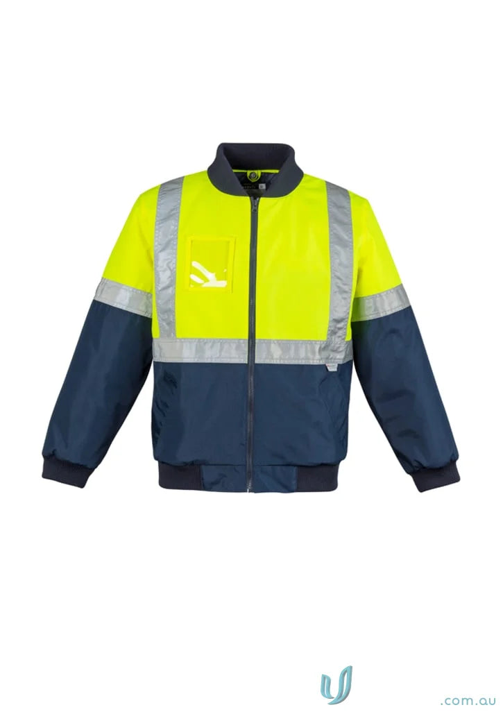 High-vis quilted flying jacket with reflective stripes from Syzmik Day/Night Quilt series