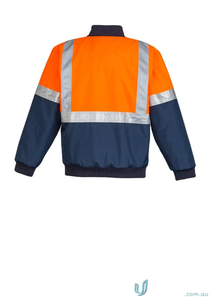 Orange and blue safety jacket from Syzmik Day/Night Quilt featuring quilted flying design