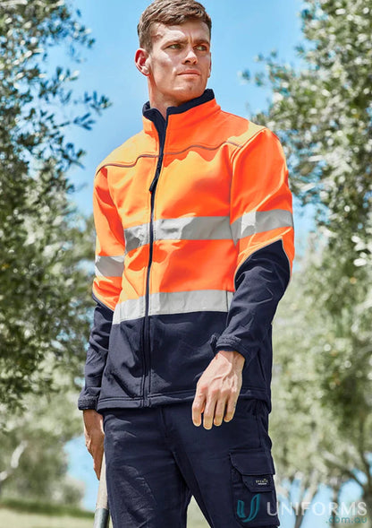 High-vis Syzmik Day/Night Soft Shell Jacket with waterproof zips and 000mm waterproof rating