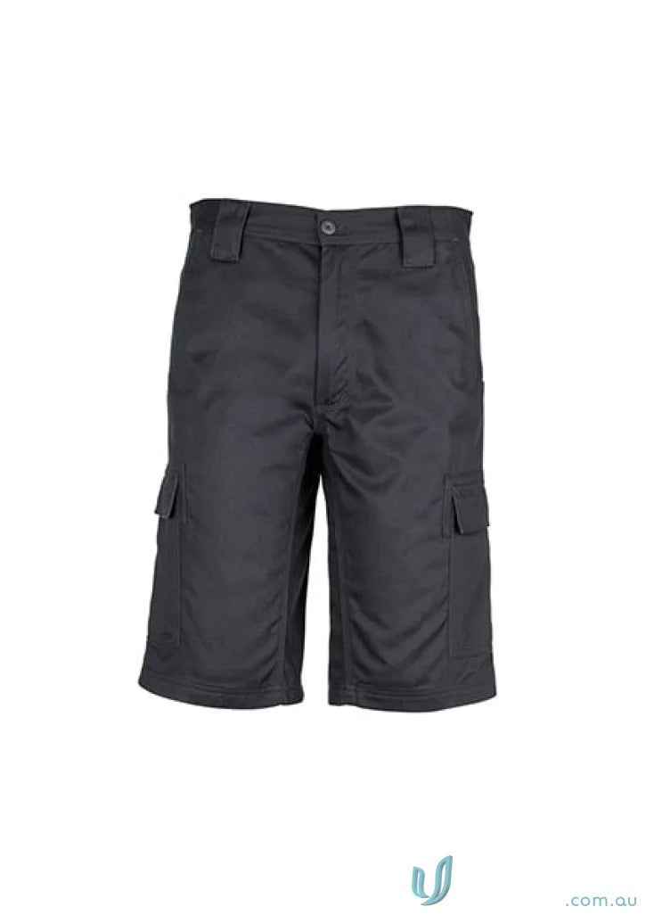 Black Black cargo shorts from Syzmik Men’s Midweight Drill Cargo Short ZW012