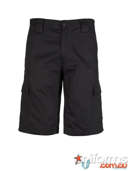 Black syzmik men’s midweight drill cargo short zw012 for a casual look
