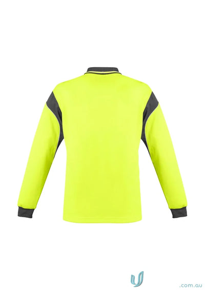 Syzmic Men’s HiVis Aztec Long Sleeve Polo shirt for safety and style