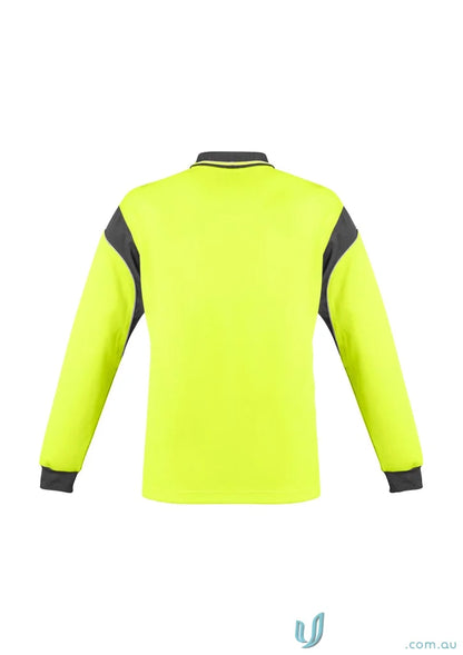 Syzmic Men’s HiVis Aztec Long Sleeve Polo shirt for safety and style