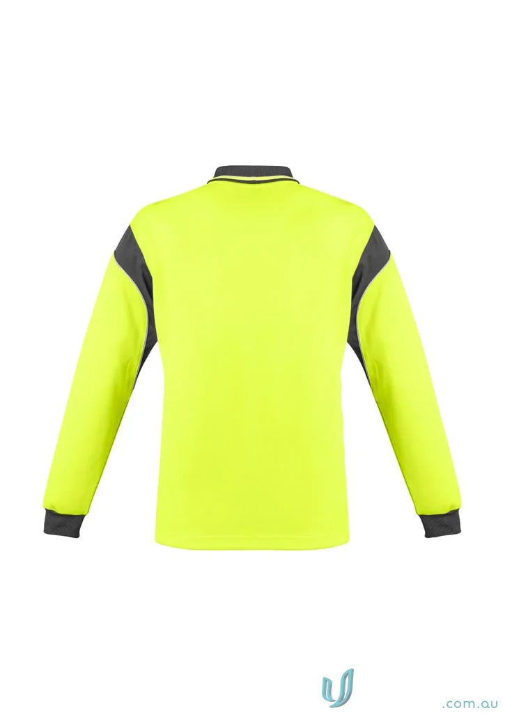 Syzmic Men’s HiVis Aztec Long Sleeve Polo shirt for safety and style