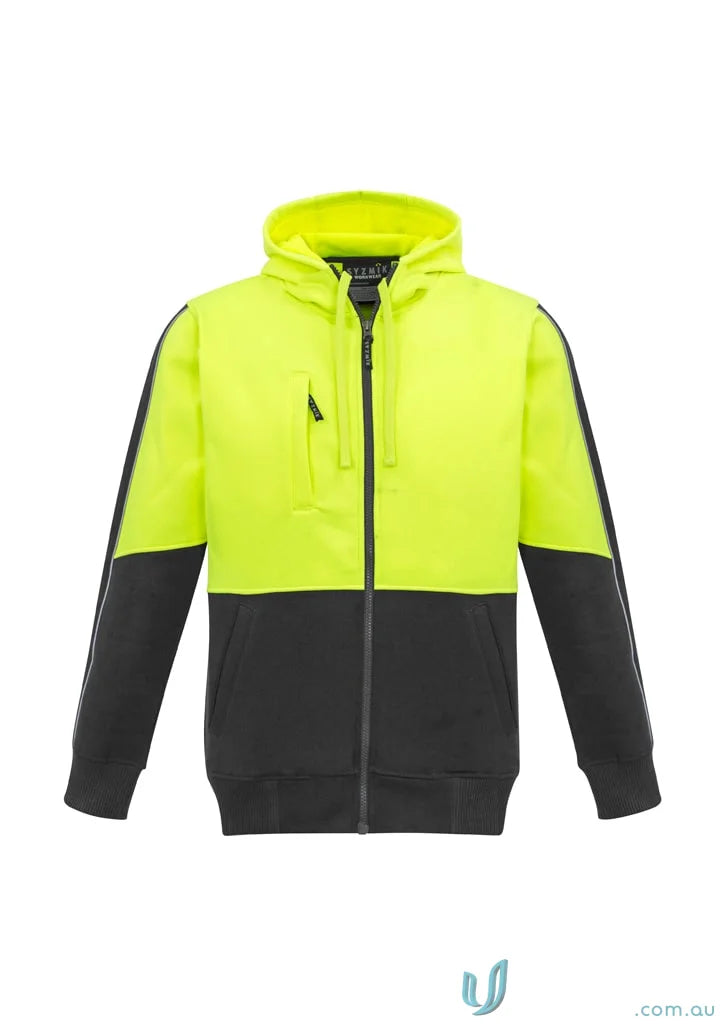 Two-tone hi-vis zip hoodie ZT485 with stay visible design and mobile phone pocket