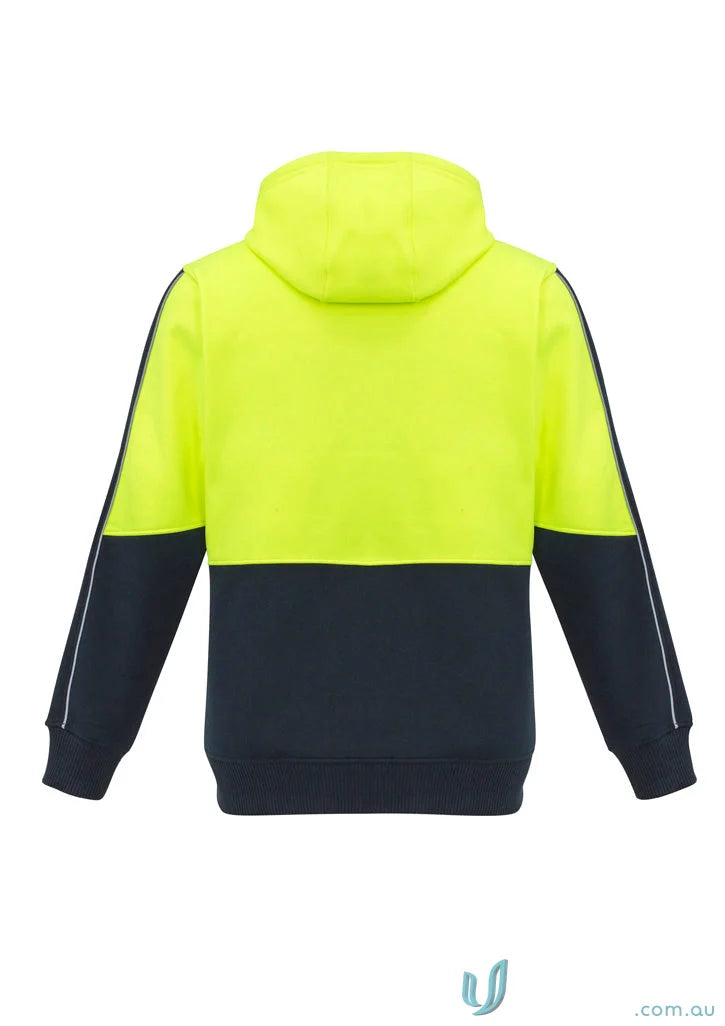 Two-tone zip hoodie ZT485 with stay visible design and mobile phone pocket in action