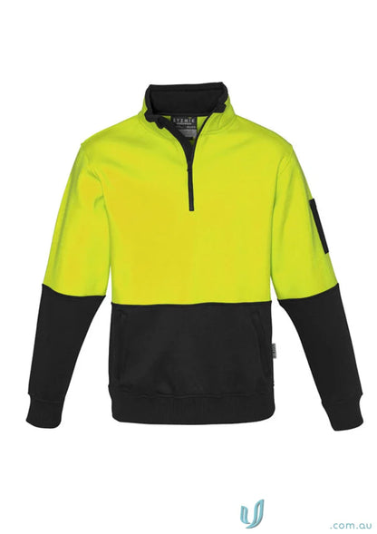 Two-tone hi-vis zip pullover ZT476 from Syzmik HiVis Half for chilly workdays