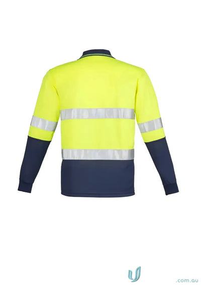 Syzmik Mens Vis Spliced Long Sleeve Hoop Taped Work Shirt in high-visibility style