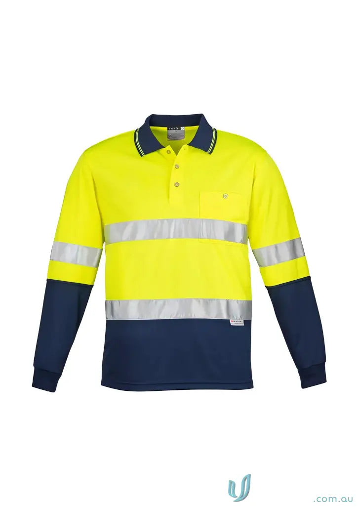 Syzmik Men’s Vis Spliced Long Sleeve Hoop Taped Work Shirt for safety and visibility