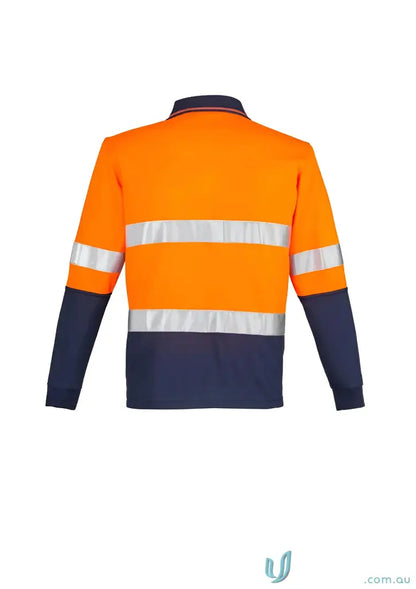 Orange and navy blue Syzmik Men’s Vis Spliced Long Sleeve Hoop Taped Work Shirt
