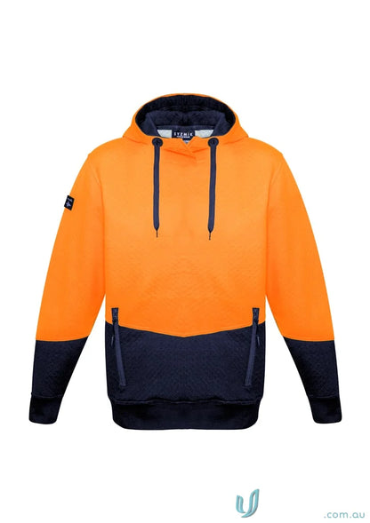 Orange and navy blue textured jacquard hoodie from Syzmik Unisex ZT477