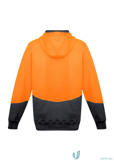Orange and black syzmik unisex textured jacquard hoodie ZT477 for comfy style