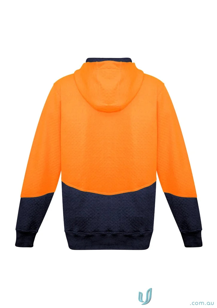 Orange and navy blue textured jacquard hoodie from Syzmik Unisex ZT477