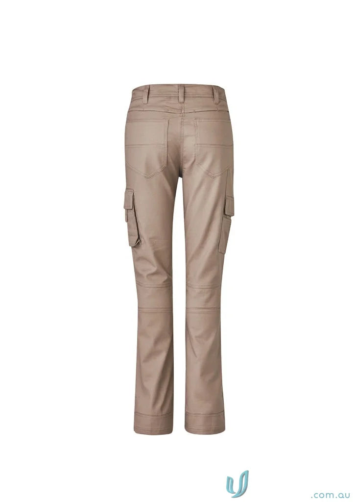 Syzmik Ladies Rugged Cooling Pant ZP704 in khaki cargo style for women