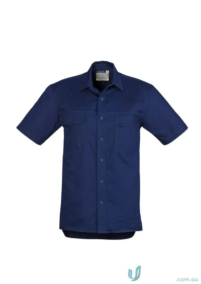Navy blue Syzmik mens lightweight tradie short sleeve shirt zw120