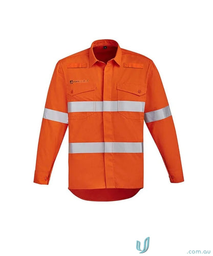 Syzmik men’s orange flame HRC shirt offers superior protection and high visibility