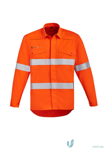 Syzmik men’s orange high-vis work shirt with orange flame HRC offers superior protection