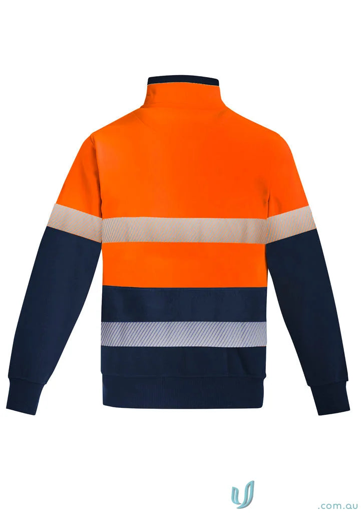 Syzmik men’s high-visibility zip brushed fleece work jacket in men’s orange flame style