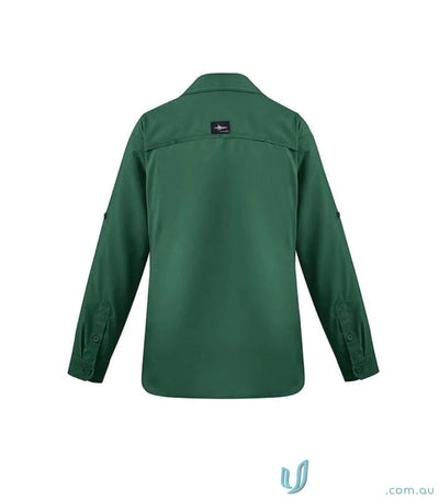 Syzmik Women’s Outdoor Long Sleeve Shirt with roll-up tabs and vented back zw760