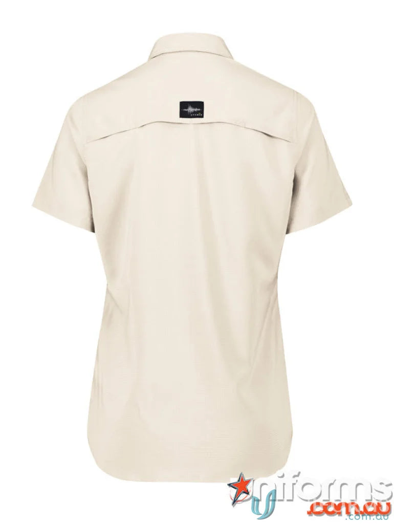 Beige Syzmik Outdoor Ladies women’s outdoor short-sleeved shirt with feminine fit