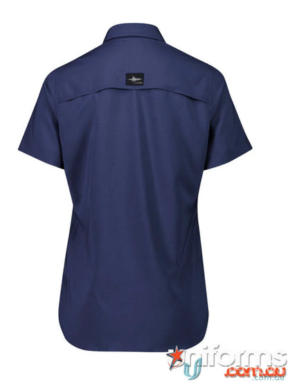 Syzmik Outdoor Ladies women’s outdoor short navy collared shirt with feminine fit