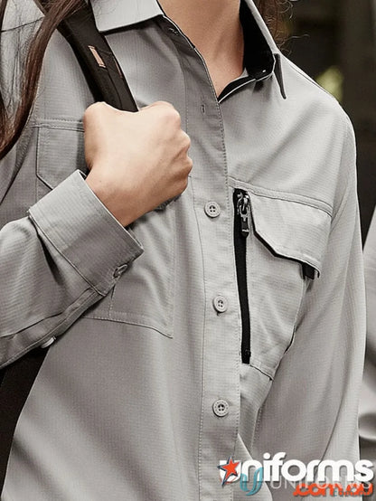 Gray syzmik outdoor men’s outdoor long sleeve work shirt for outdoor adventures