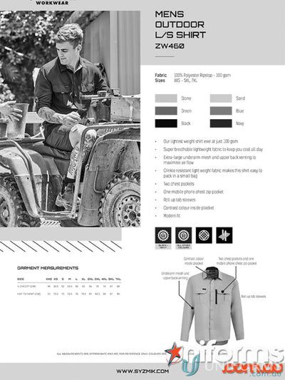 Syzmik Outdoor Men’s Outdoor Long-Sleeve Shirt perfect for outdoor adventures