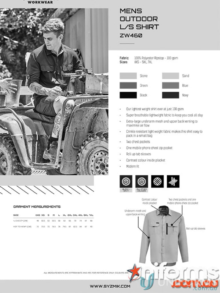 Syzmik Outdoor Men’s Outdoor Long-Sleeve Shirt perfect for outdoor adventures