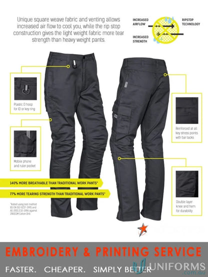 Syzmik Rugged Cooling Cargo Pant for men with reinforced durability and stay cool features
