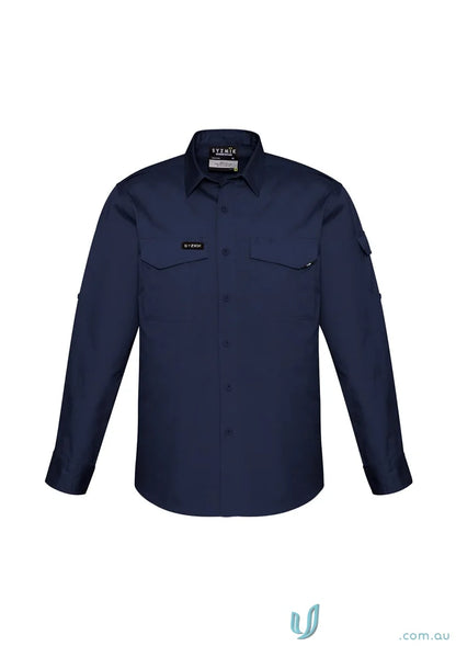Navy blue Syzmik Men’s Rugged Cooling Long Sleeve Shirt for men