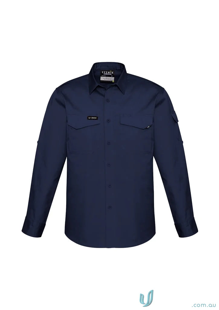 Navy blue Syzmik Men’s Rugged Cooling Long Sleeve Shirt for men