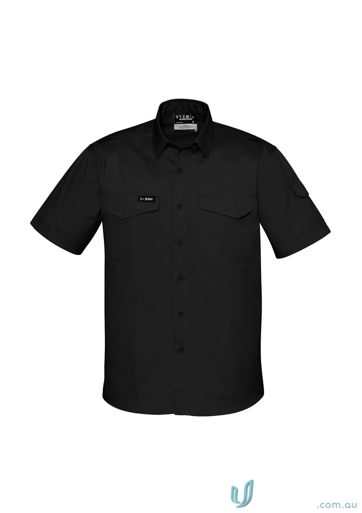 Black syzmik men’s rugged rugged cooling short sleeve shirt zw405 for men