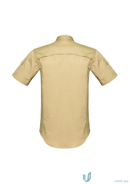 Syzmik Men’s Rugged Cooling Short Sleeve Shirt Zw405 in khaki color