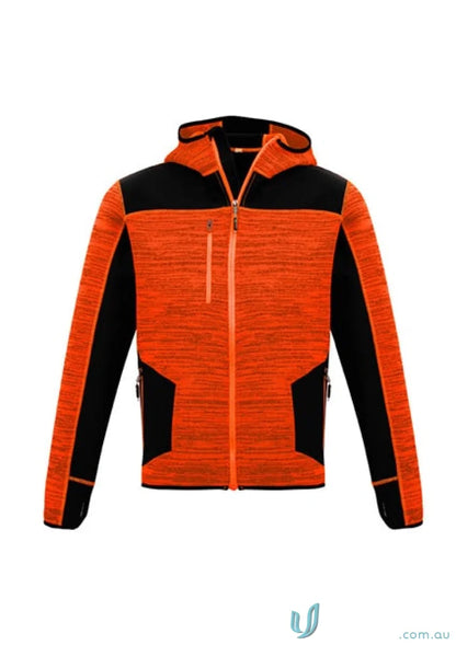 Orange and black Syzmik Streetworx reinforced knit hoodie ZT360 for streetwear fans