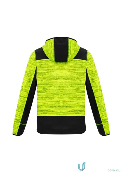 Neon yellow and black Syzmik Streetworx reinforced knit hoodie ZT360 look comfy