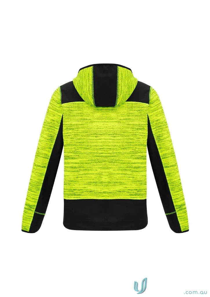 Neon yellow and black Syzmik Streetworx reinforced knit hoodie ZT360 look comfy