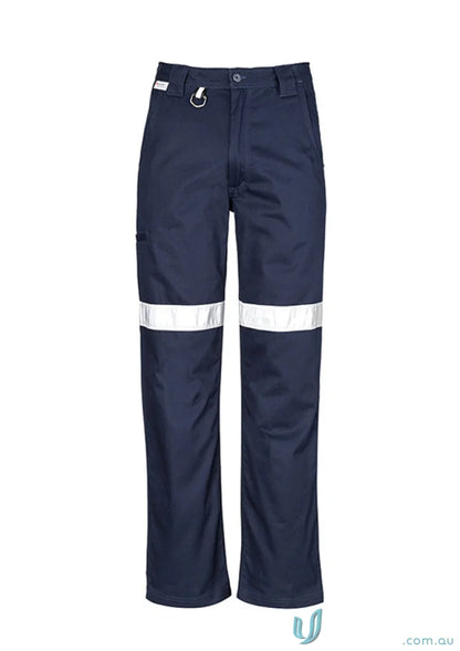 Navy blue Syzmik men’s taped utility pant with reflective stripes ZW004 for workwear