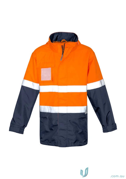 Orange and navy Syzmik Ultralight Waterproof Jacket for vis ultralite waterproof protection