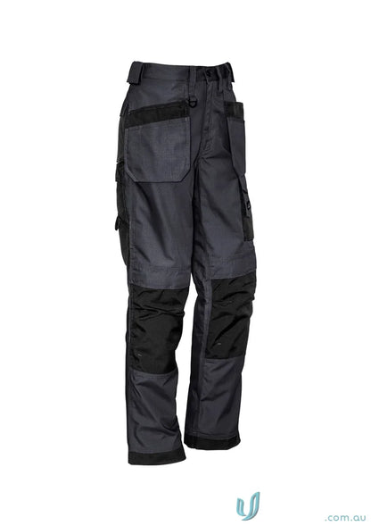 Gray and black Syzmik Men’s Ultralite Knee Pads work pants with supersized tool belt