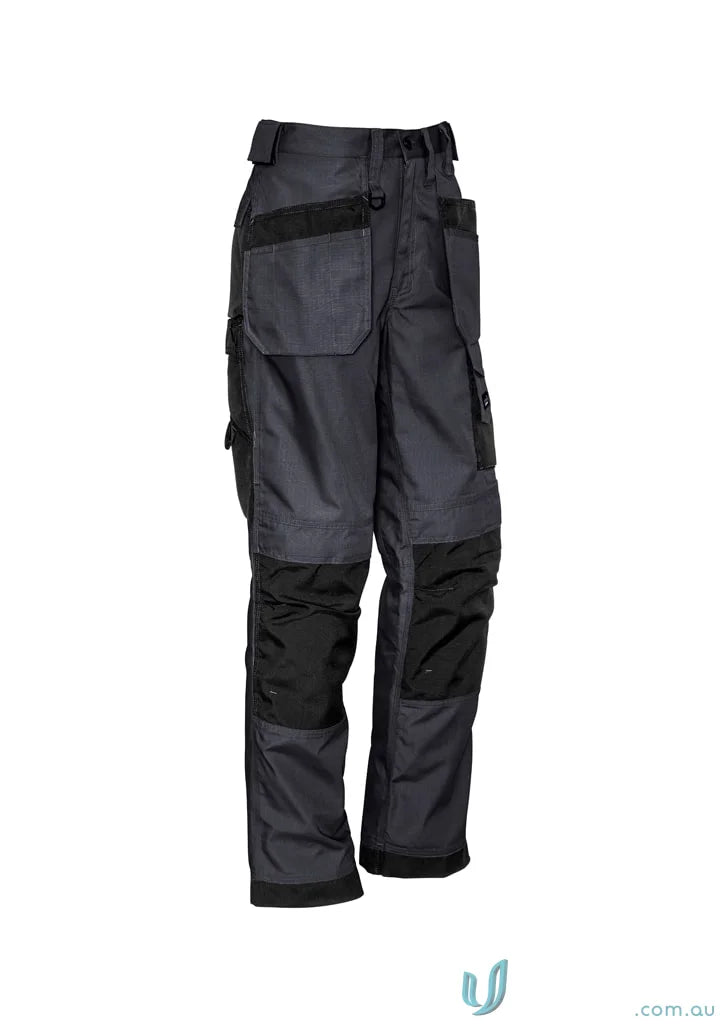 Gray and black Syzmik Men’s Ultralite Knee Pads work pants with supersized tool belt