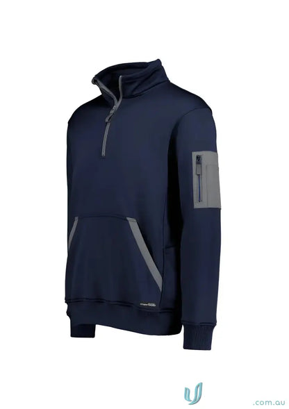Navy blue Syzmik Unisex Streetworx water resistant quarter-zip sweatshirt photo