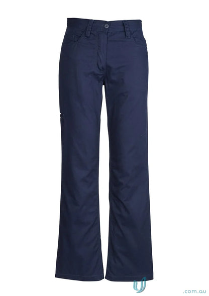 Navy blue straight-leg utility pant zwl002 with feminine fit, stay cool style for women