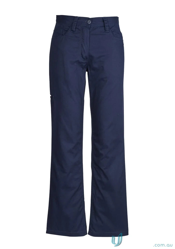 Navy blue straight-leg utility pant zwl002 with feminine fit, stay cool style for women