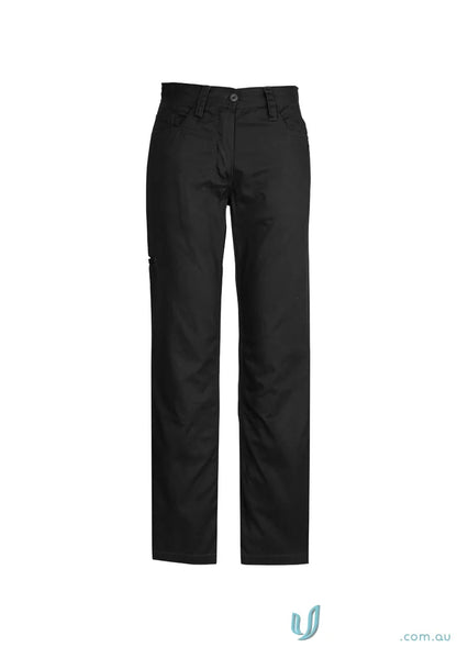 Syzmik Womens Plain Utility Pant zwl002 black straight-leg trousers with a feminine fit for stay cool