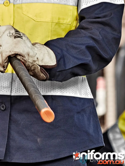 Syzmik women’s rugged cooling taped hi vis spliced shirt with reflective tape zw720