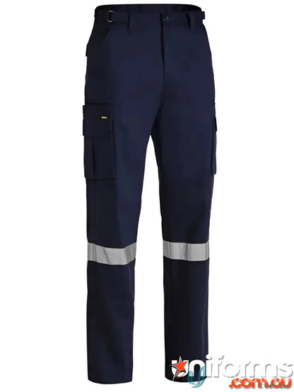 Navy blue Taped 8 Pocket Cargo Pants with reflective stripes and secure storage options
