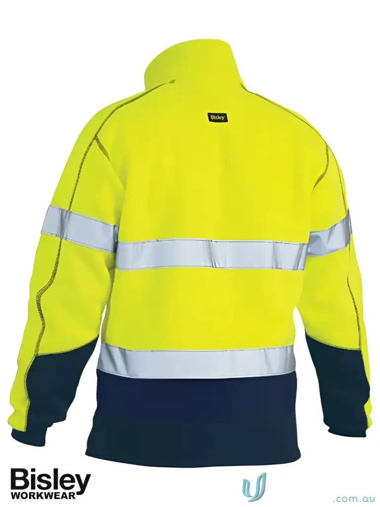High-visibility workwear jacket with reflective stripes and rib knit for uniforms
